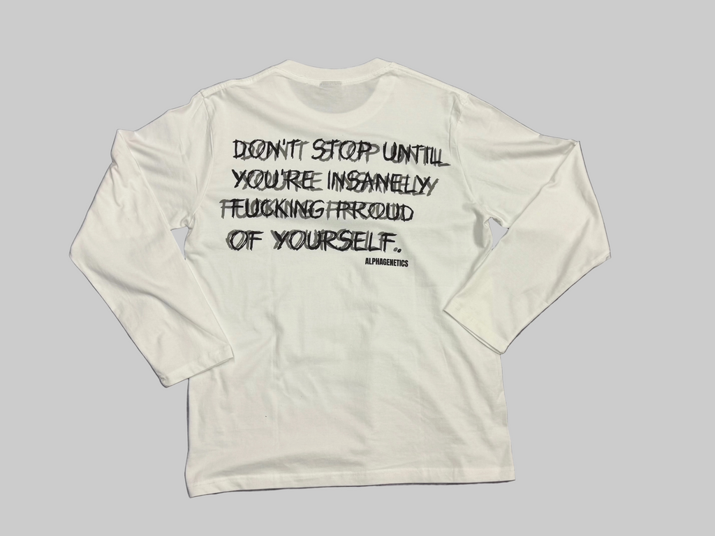 Longsleeve Proudly in Weiss von AlphaGenetics – Ansicht 2