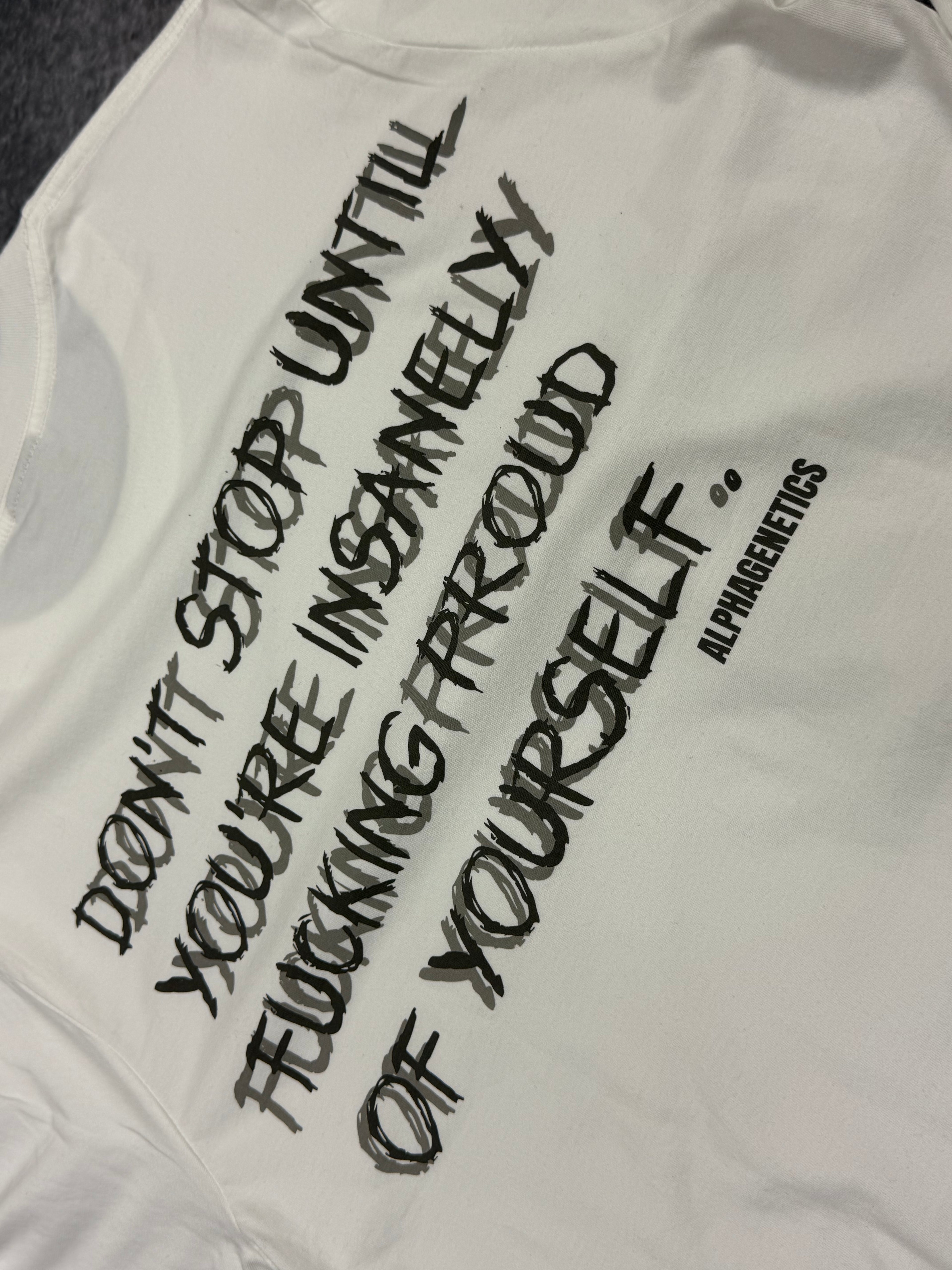 Longsleeve Proudly in Weiss von AlphaGenetics – Ansicht 3